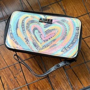 Aimee Kestenberg Heart Clutch - Vibrant Pastel Leather